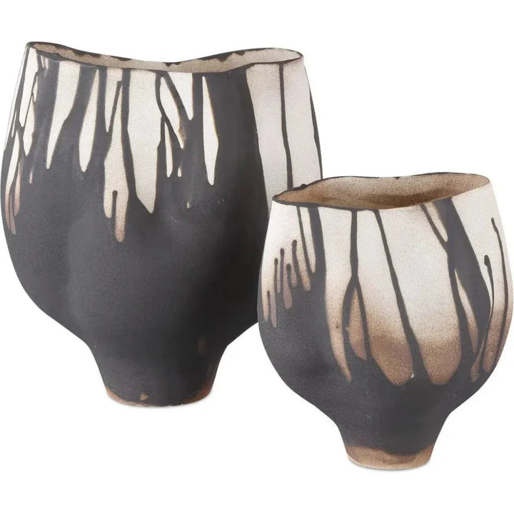 9 in. Inoue Porcelain Black Vase - LOOMLAN - Currey & Co - Vases & Jars