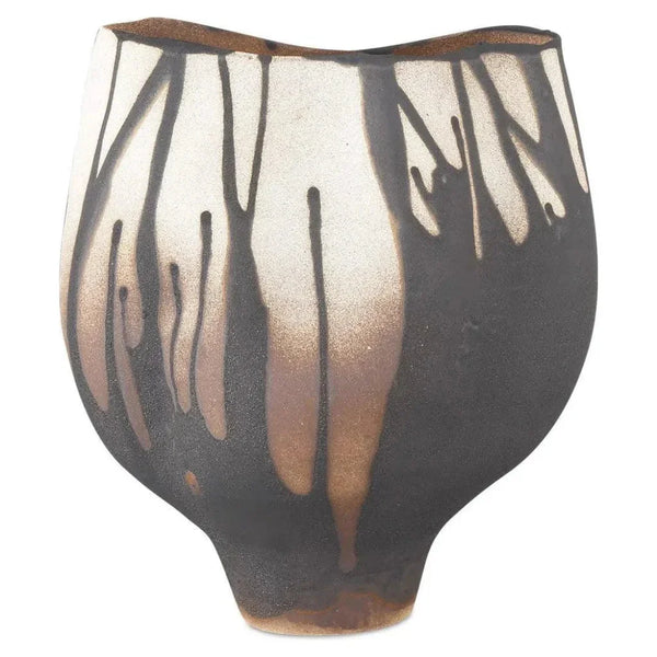 9 in. Inoue Porcelain Black Vase - LOOMLAN - Currey & Co - Vases & Jars