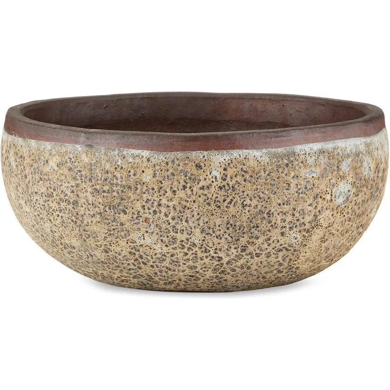 9 in. Lyra Ceramic Brown Planter