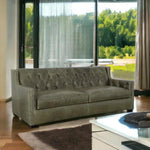 90 Green Leather Couch Henry Grain Leather - LOOMLAN - Uptown Sebastian - Sofas & Loveseats