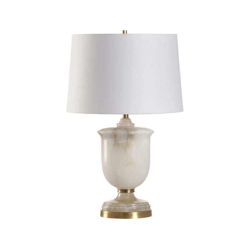 Premium Alabaster Milky Marble Finish Urn Table Lamp