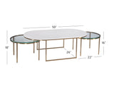 Thalia Terrazzo Stone and Steel White Oval Nesting Cocktail Table