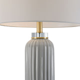 Samuel Glazed Fluted Ceramic Table Lamp