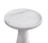 Baird White Marble Round Accent Table