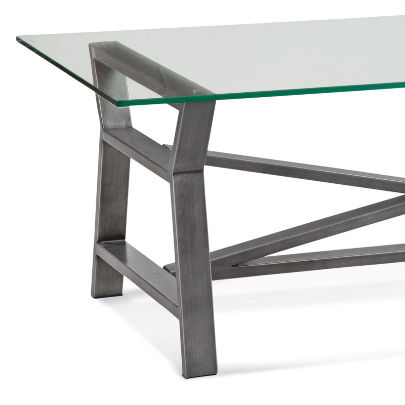 Ross Metal and Glass Grey Rectangular Cocktail Table
