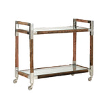 Rustic Glam Wood Frame Bar Cart-Home Bar Carts-Wildwood-Small-LOOMLAN