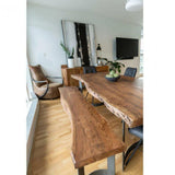 92 Inch Industrial Live Edge Dining Bench - LOOMLAN - Moe's Home - Dining Benches