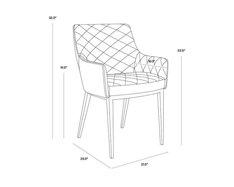 Chase Leather Upholstered Dining Armchair