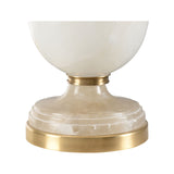 Premium Alabaster Milky Marble Finish Urn Table Lamp