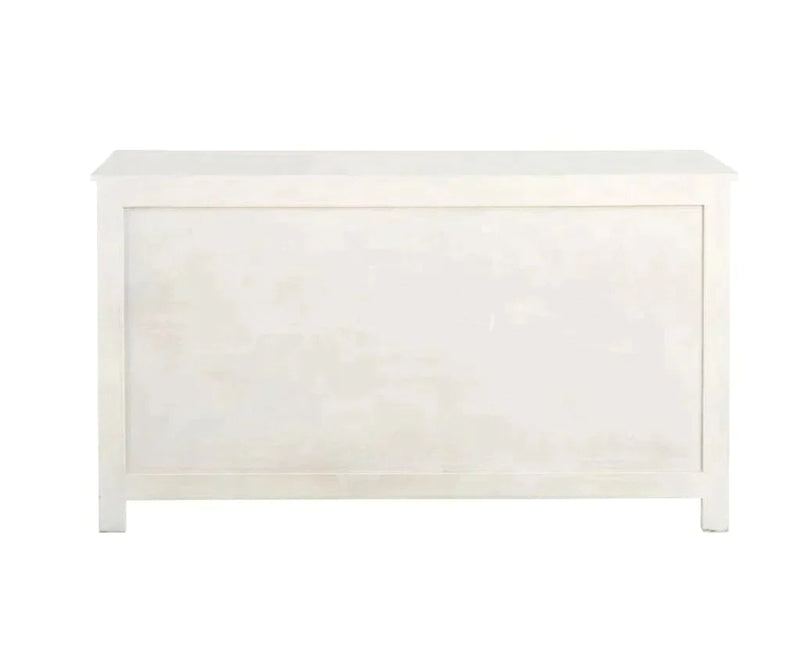 94" Jumbo Extra Large White Carved Sideboard Boho Chic Sideboards LOOMLAN By LOOMLAN