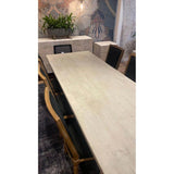 94" Rectangle Antique White Dining Table Wood Top With Wood Base Dining Tables LOOMLAN By LHIMPORTS