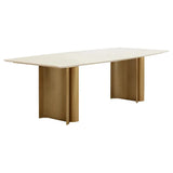 94.5" Astara Marble Topped Rectangular Dining Table