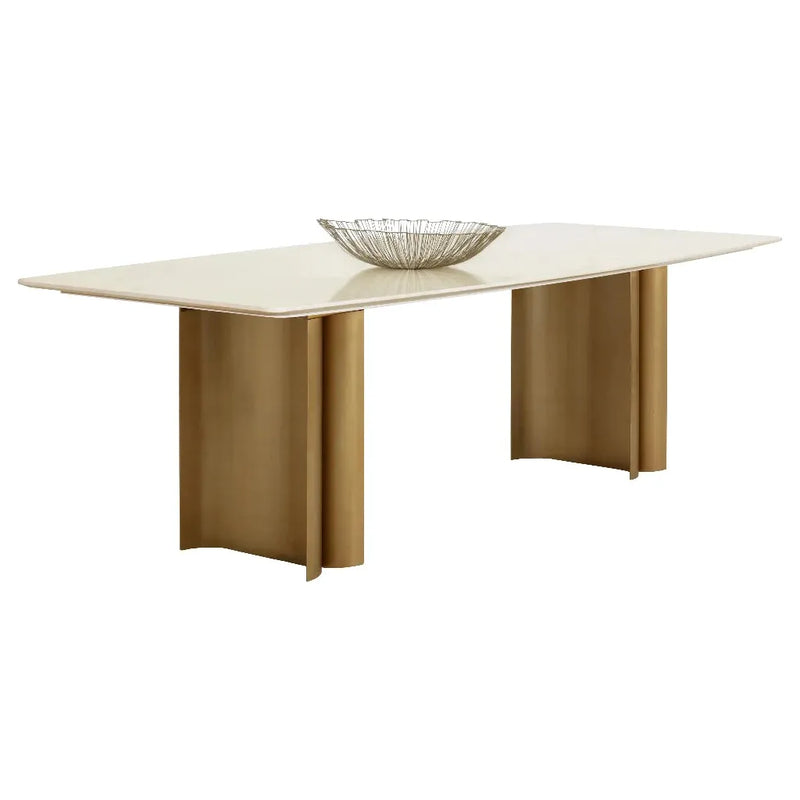 94.5" Astara Marble Topped Rectangular Dining Table