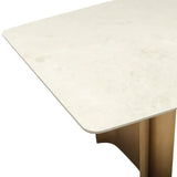 94.5" Astara Marble Topped Rectangular Dining Table