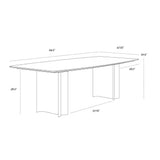 94.5" Astara Marble Topped Rectangular Dining Table