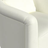 Kloe Wood and Fabric White Accent Arm Chair
