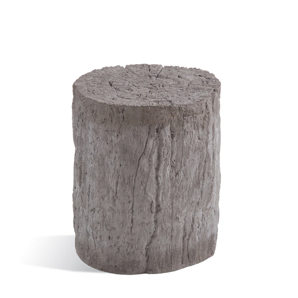 Stump Concrete and Fiberglass Grey Round Accent Table