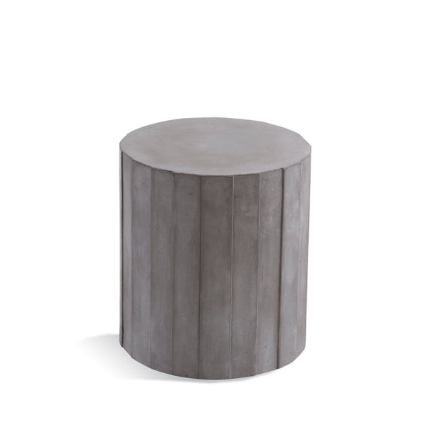 Willard Concrete and Fiberglass Grey Round Accent Table