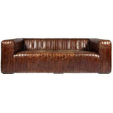 94.5 Inch Sofa Cappuccino Brown Leather Brown Industrial Sofas & Loveseats LOOMLAN By Moe's Home