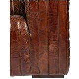 94.5 Inch Sofa Cappuccino Brown Leather Brown Industrial Sofas & Loveseats LOOMLAN By Moe's Home