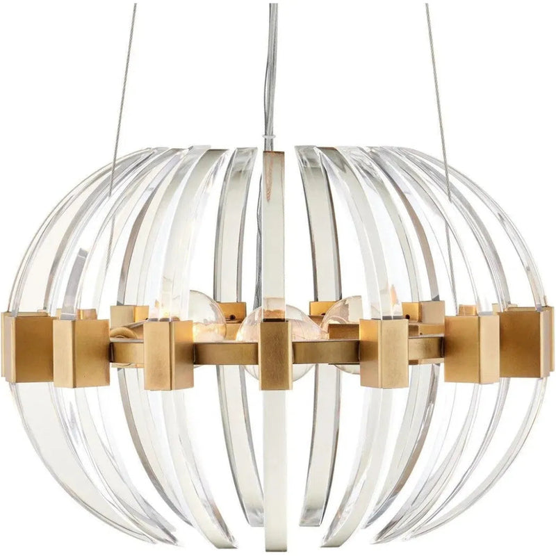 9.5 in. Coquette Optic Crystal & Metal Gold Chandelier - LOOMLAN - Currey & Co - Chandeliers