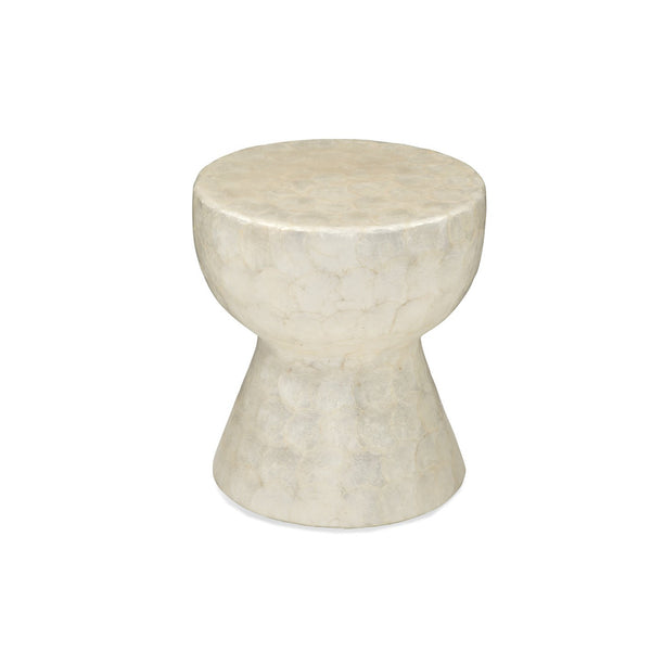 Capiz  Shell White Round Accent Table