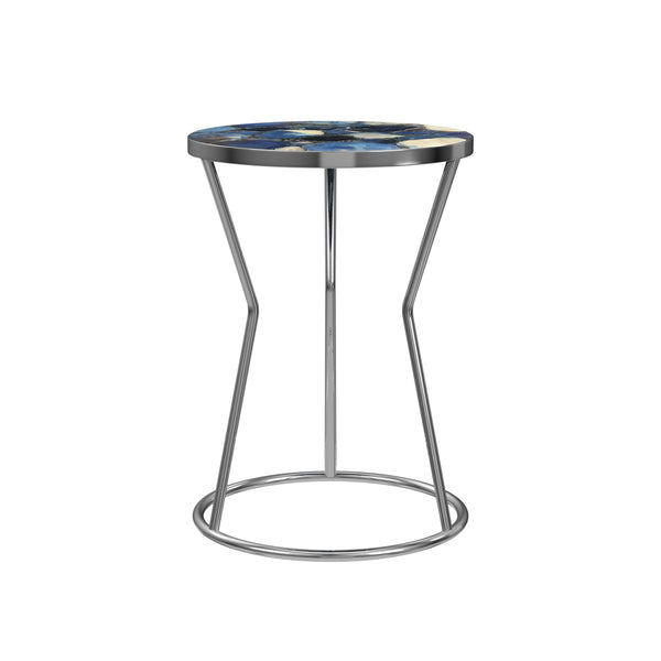 Lauer Metal Silver Round Accent Table