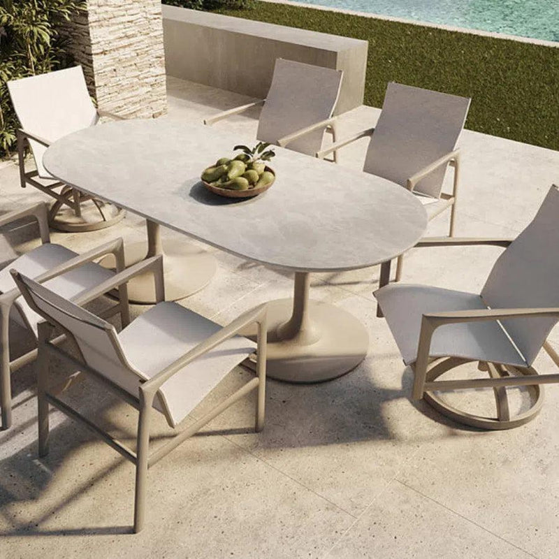 Castelle Tulip Aluminum Outdoor Oval Dining Table