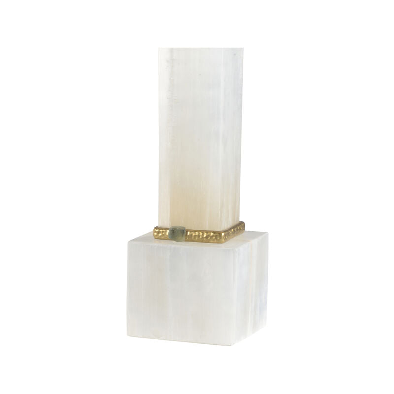 Alabaster Column Gold And Jade Rings Table Lamp