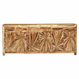 97" Jumbo Rustic Wood Sideboard Buffet Handmade Sunburst Sideboards LOOMLAN By LOOMLAN