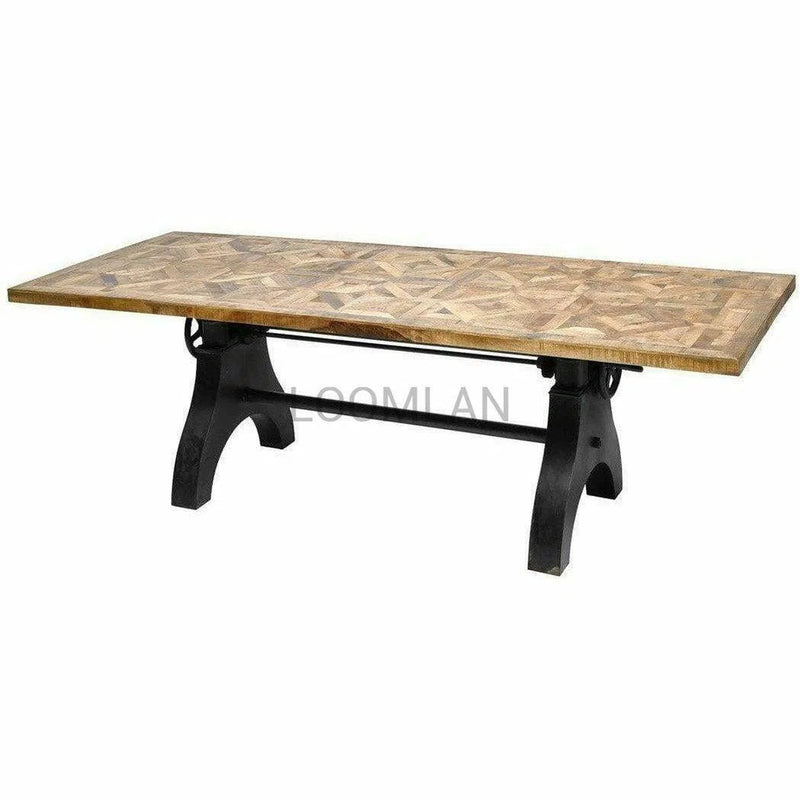97" Large Adjustable Height Dining Table With Crank Base Bar Tables LOOMLAN By LOOMLAN