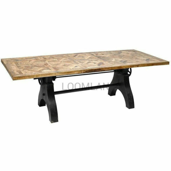 97" Large Adjustable Height Dining Table With Crank Base Bar Tables LOOMLAN By LOOMLAN