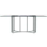 Sophia Chrome and Glass Silver Rectangular Dining Table