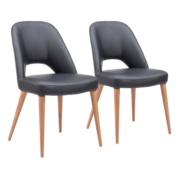 Leith Black Armless Dining Chair (Set of 2)