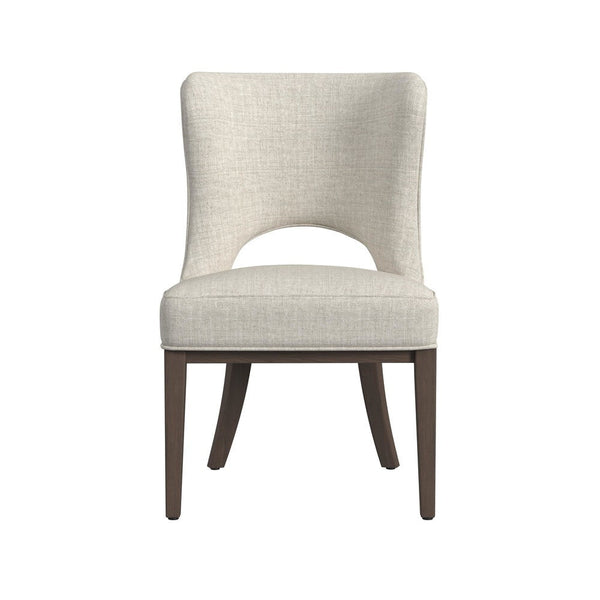 Trevino Rubberwood and Polyester Fabric Brown Armless Dining Chair