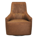 Carmine Swivel Lounge Chair In Cognac Leather