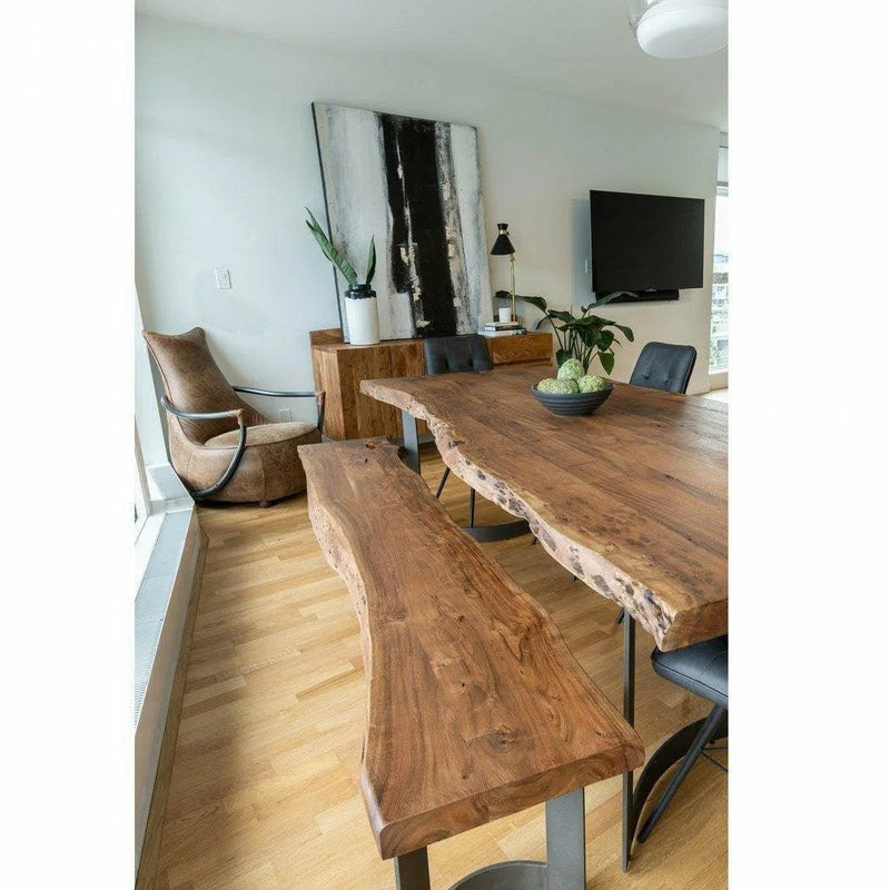 98" Brown Reclaimed Wood Dining Table for 8 People Dining Tables LOOMLAN By Moe's Home