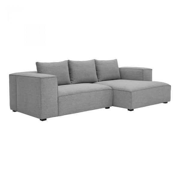 98" X 55" Two-Piece Grey Chaise Sectional Right Facing Sectionals LOOMLAN By Moe's Home