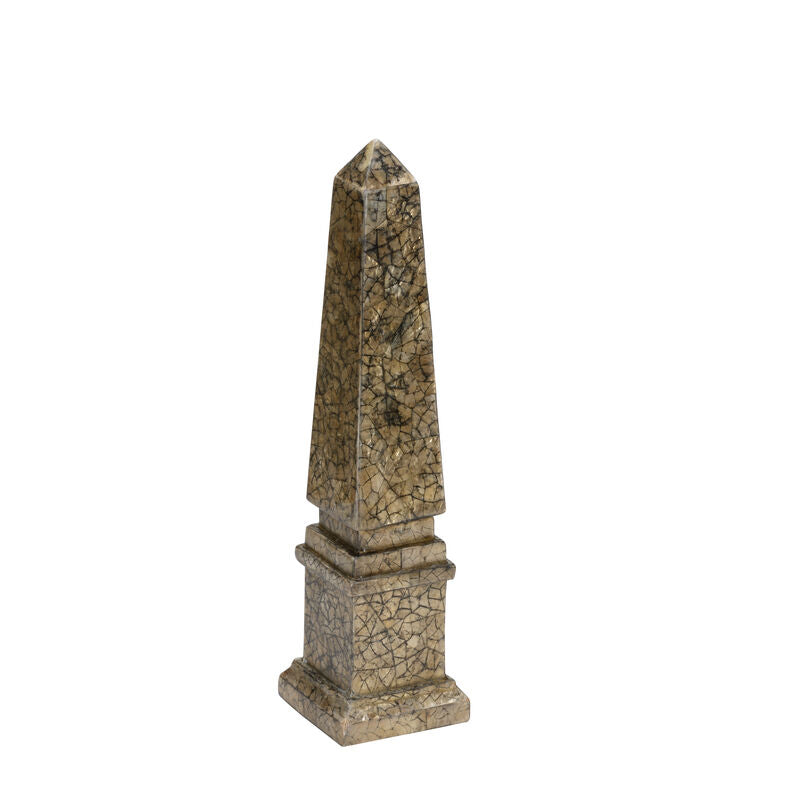 Gold Tortoise Capiz Obelisk Elegance Sculpture