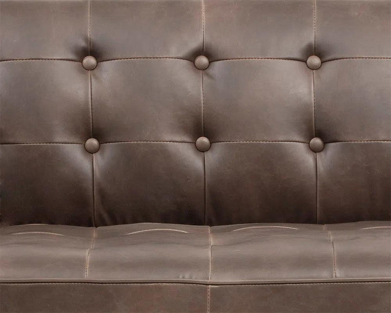 Donnie Leather Upholstered Classic Sofa