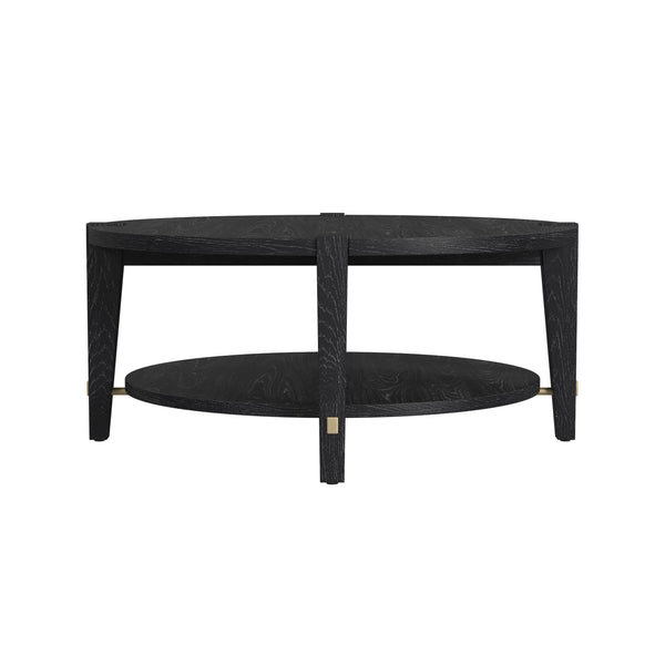 Whitfield Wood Black Round Cocktail Table