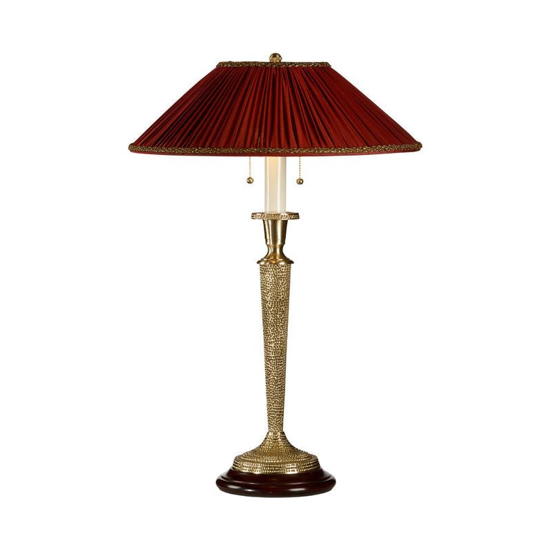 Jeweler'S Hammer Gold Finish Candlestick Table Lamp