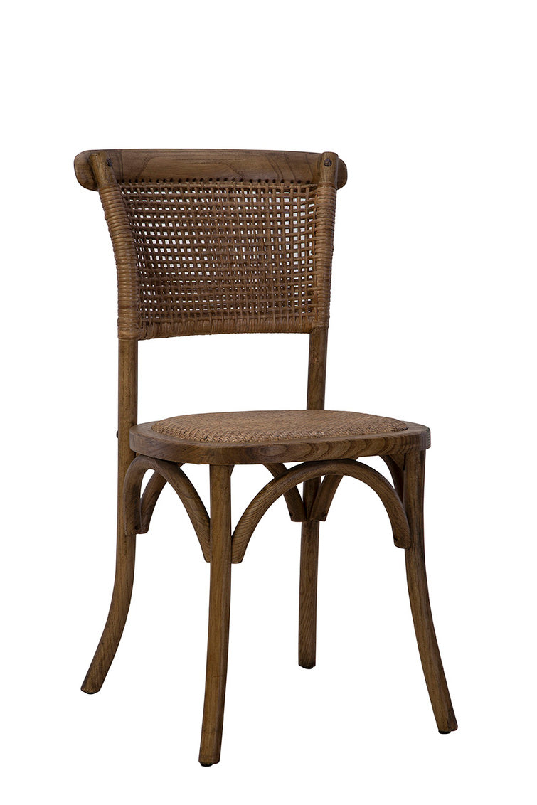 Brown Halsey Wood Framed Armless Side Chair