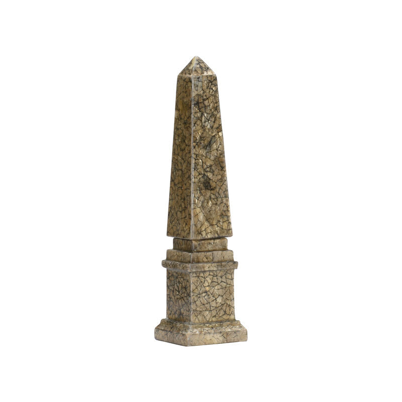 Gold Tortoise Capiz Obelisk Elegance Sculpture