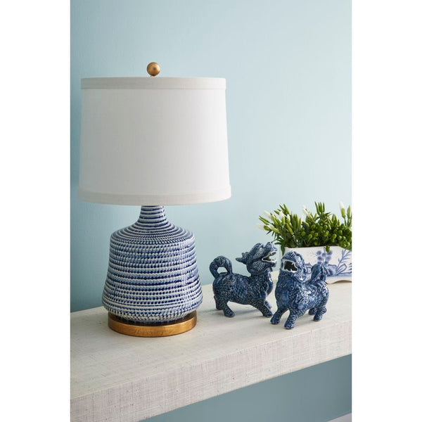 Beehive Modern Linen Shade Table Lamp