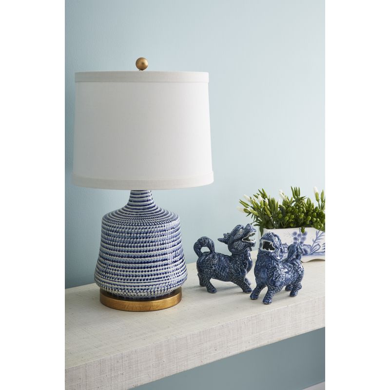 Beehive Modern Linen Shade Table Lamp