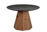 Phoebe Black Marble Topped Round Dining Table