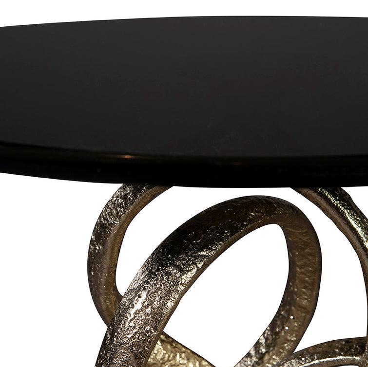 O'Conner Dark Granite Topped Round End Table