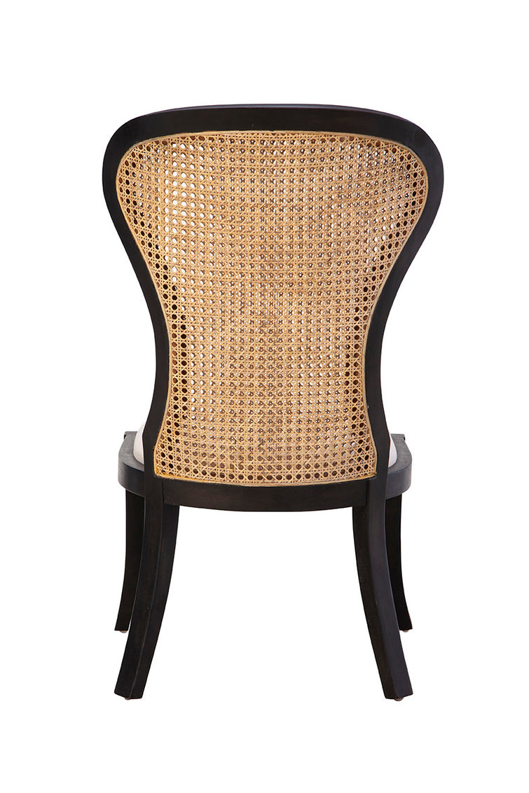 Adrina Linen Upholstered Black Armless Side Chair