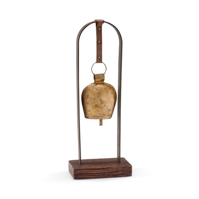 Rustic Patina Brass Bell Sculpture